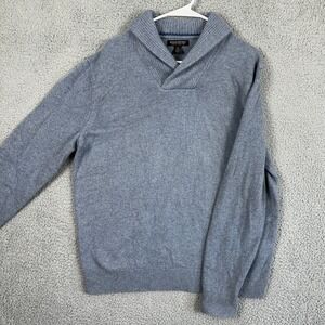 Banana Republic Merino Wool Italian Yarn Sweater Shawl Neck‎ Men Large Blue Knit